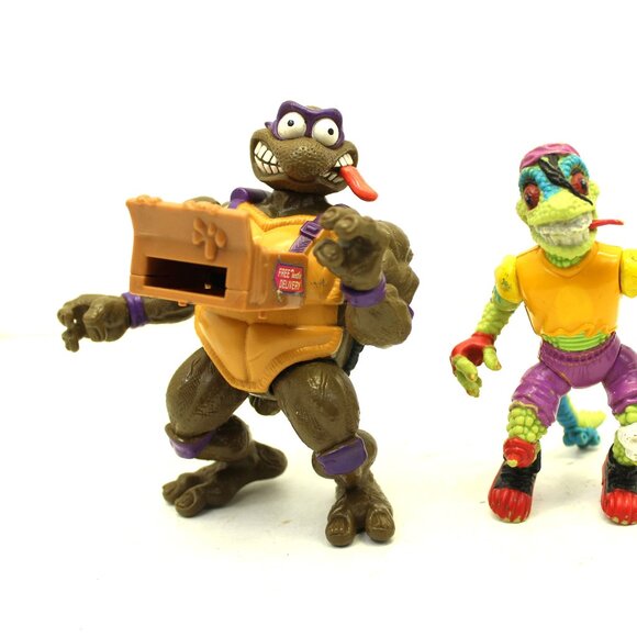 TMNT Teenage Mutant Ninja Turtle Action Figures Mondo Gecko/Donatello Pizza Toss - Picture 2 of 8